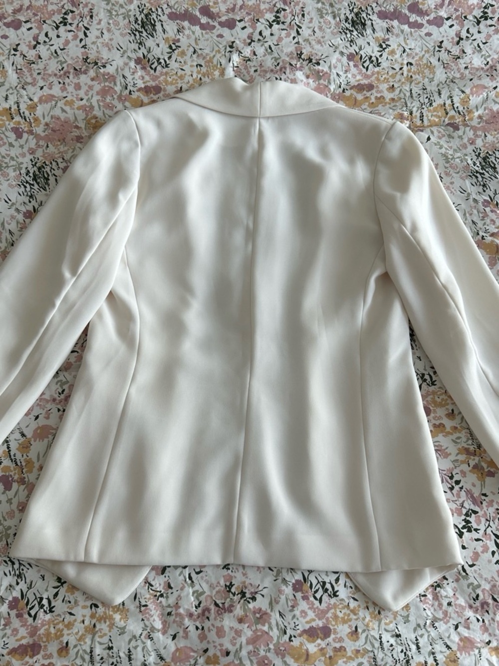 EUC Ivory Open Front Lined Mid-Length Jacket 3/4 Sleeve Women's Size 2 - Picture 5 of 7